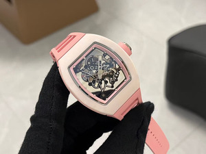 A New Fashionable, Classic and Elegant Style Luxurious pink Ceramic <b>Skeletonized</b> Tourbillon <b>Automatic</b> Mechanical Men's <b>Watch</b> - Product Image 2