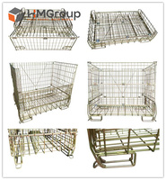 Conteneur de stockage pliable en métal maillé, robuste, portable et durable, pour entrepôt
