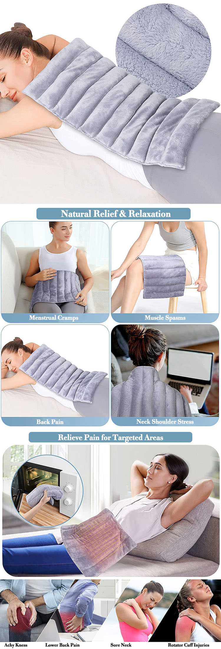lavender to relieve pain microwavable organic flaxseed heating pad