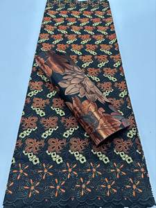 Nouvelle arrivée : <span class=keywords><strong>dentelle</strong></span> suisse brodée africaine <span class=keywords><strong>en</strong></span> voile, fabriquée <span class=keywords><strong>en</strong></span> Suisse, tissus 100% coton <span class=keywords><strong>et</strong></span> 2 pièces de foulard Sego pour la tête - Product Image 4