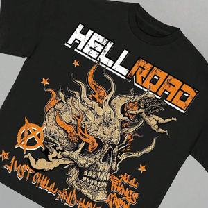 Camiseta Streetwear 2025 con Estampado Personalizado, Camiseta Holgada con Estampado Gráfico DTG para Hombre, Camiseta Corta con Estampado de Calavera para Hombre - Product Image 2