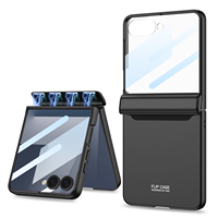 Coque GKK pour Samsung Z Flip 5 6 7 Flip 8, charnière magnétique PC, protection 360° avec verre pour Z Flip 7 8