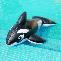 Spot Supply Dolphin Mount Shark Jouet aquatique gonflable en PVC épaissi, respectueux de l'environnement, en forme de baleine noire 190CM