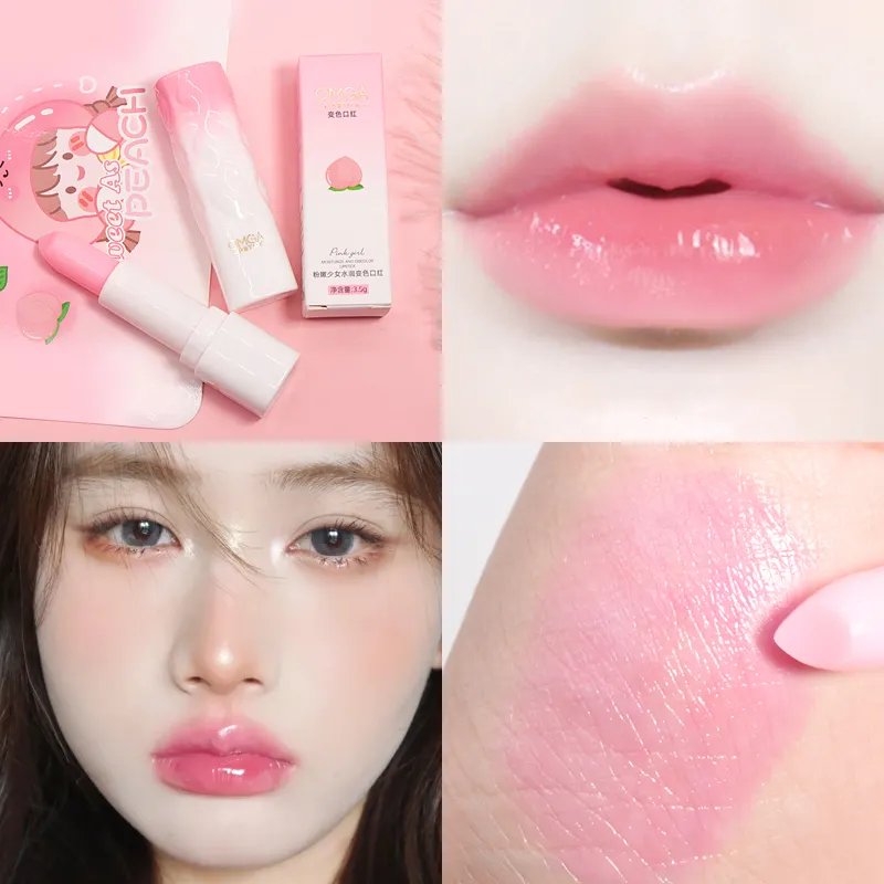 OMGA lipstik persik madu kelembaban ajaib perubahan warna Lip Gloss grosir