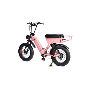 Bicicleta eléctrica de 20 pulgadas con neumático ancho, bicicleta eléctrica de 7 velocidades, 48V, 20Ah, horquilla de suspensión, bicicleta eléctrica, bicicleta eléctrica para mujer, rosa y negro - Product Image 2