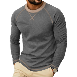 Pull à manches courtes décontracté pour homme, col rond, athlétique, en molleton écologique, doux, 100% coton - Product Image 3