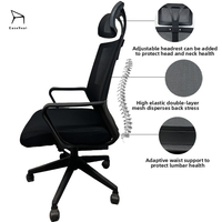 Chaise de bureau ergonomique confortable de haute qualité EaseNeat, design réglable et rotatif avec accoudoirs pour zone professionnelle