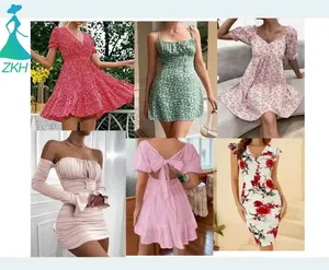 2022 도매 공급 업체 브랜드 새로운 탑 믹스 모듬 드레스 대량 베일 의류 여성