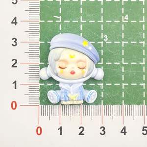 Breloques en résine DIY pour filles, motif dessin animé mignon, posture assise, pour loisirs créatifs avec colle crème, autocollants pour coques de téléphone, style artistique - Product Image 6