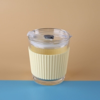 Manchon de tasse en silicone résistant à la chaleur manchon de protection de tasse de bouteille en verre antidérapant couvercle de protection pour voyage à domicile