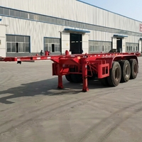 Semi-remorque châssis conteneur rétractable en acier 20-40 pieds, verrouillage par torsion réglable, suspension pneumatique robuste, charge utile 60T, Chine