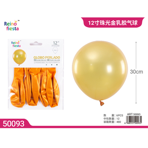 Palloncini per feste in oro chiaro da 12 pollici da 6 pezzi per eventi e celebrazioni - Product Image 1