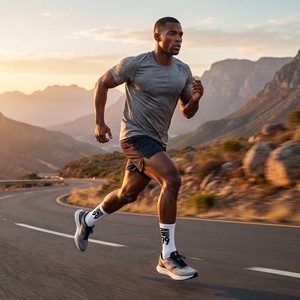 Chaussettes de sport respirantes brodées avec logo personnalisé, en coton peigné, séchage rapide, tricotées, pour la course à pied, faible MOQ, MOQ 50 - Product Image 3