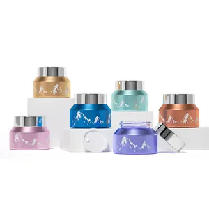 Custom 15g 30g 50g 100g small vessel cosmetic eye cream glow cream jars empty electroplating glass cosmetic jar