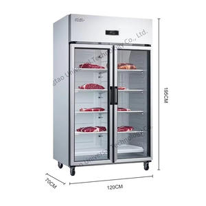 Réfrigérateurs à congélateur supérieur à refroidissement direct 950L, congélateur vertical, deux grandes portes vitrées, refroidisseur vertical à refroidissement direct - Product Image 2