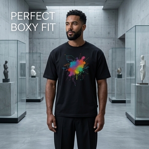 Camiseta Premium de 230 g/m² para Hombre, 100% Algodón, Talla Grande, Corte Holgado, Bordes Deshilachados, Estilo Urbano, Etiqueta Tejida Personalizada - Product Image 3