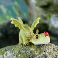2025 Miniature Fairy Garden Terrarium Mini Dragon jouant avec une statue de coccinelle