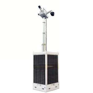 Tour de vidéosurveillance <span class=keywords><strong>solaire</strong></span> Ecosight ES4P-6M Cube avec caméras HD 4MP, mât de 6m, blanc, pour la surveillance des parkings - Product Image 3