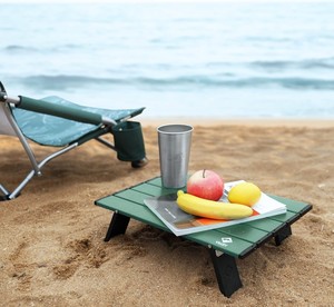 Tavolino <span class=keywords><strong>da</strong></span> <span class=keywords><strong>Spiaggia</strong></span> Pieghevole Mini Portatile in Alluminio Ultraleggero Verde per Campeggio e Attività all'Aperto - Product Image 2