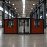 Maison conteneur pliable étanche Waiyang, 2/3 chambres, options 20ft et 40ft, design moderne pour usage extérieur, applications sanitaires