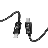 Cable USB4 Thunderbolt 5 Tipo-C con Carga Rápida PD240W, Transferencia de Datos de 80Gbps, Blindaje de Nailon Trenzado para Computadora