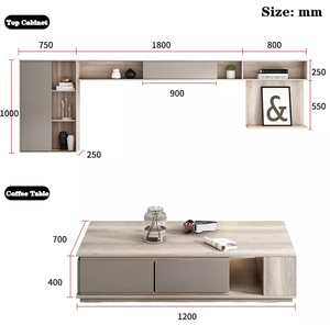 โมเดิร์นไม้เมลามีนสูงทีวีคอนโซลตู้สำนักงานทีวียืนตู้ใหญ่บ้านห้องนั่งเล่นเฟอร์นิเจอร์ตู้ - Product Image 5