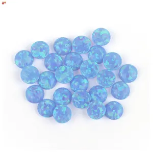 Approvisionnement d'usine 2024 gemmes bleu d'eau synthétique bello opale op06 rond dos plat pierre flash pour bâton art bijoux à bricoler soi-même