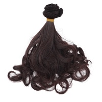 Perruque de poupée synthétique bouclée, trame de cheveux pour créer des perruques de 15cm de long et 100cm de largeur