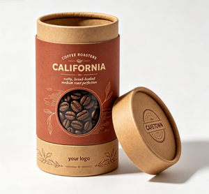 Custom Kraft Paper Tube Coffee Packaging With Clear <b>Window</b> Recyclable 50g 100g 150g Four-Color Printing Logo Design - Product Image 3