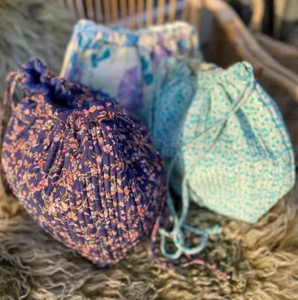 Stylish & Sturdy Women's Handmade Quilted Floral Printed Polyester Fabric Shoulder <b>Bag</b> Multi-Use <b>String</b> Handbag Polina <b>Bag</b> - Product Image 1