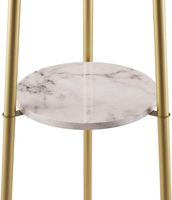 Lampadaire avec étagères, design moderne et haut, abat-jour en tissu, poteau en métal doré, base E26 - pour salon, chambre à coucher