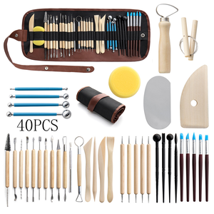 Kit d'outils de poterie de qualité Longte pour sculpture, modelage, argile polymère, outils métalliques et finition au four - Product Image 1