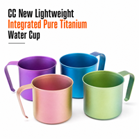 KEITH CC Nouvelle tasse à eau légère intégrée en titane pur, tasse portable couleur titane originale pour usage extérieur et domestique