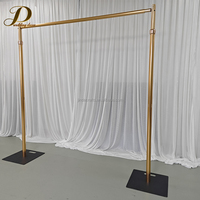 Kit de support de rideau de fond de scène de mariage en alliage d'aluminium réglable 3x3M doré pour la vente en gros