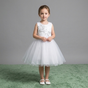 Robes de soirée longues en coton à volants pour enfants, style asymétrique, pour demoiselles d'honneur, collection été - Product Image 2