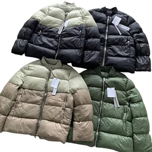 Personalizado Patchwork puffer down jaqueta masculina de manga longa engrossada ultraleve jaqueta mens