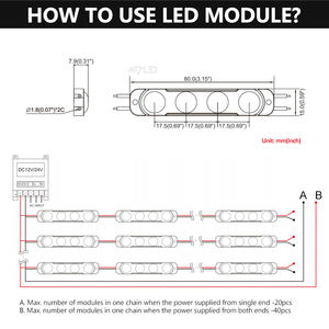SMD2835 4leds 12V IP65 Backlighting LED Module for <b>Light</b> Box Sign <b>Letters</b> - Product Image 4