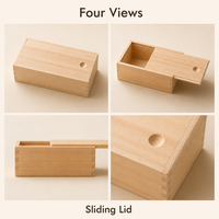 Boîte cadeau en bois massif avec couvercle coulissant pour emballage personnalisé et présentation de produits (vente en gros)