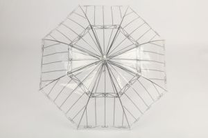 European Style <strong>2</strong>-<strong>Fold</strong> <strong>Umbrella</strong> with J-Handle Simple Transparent Hanging Manual Straight Stick <strong>Umbrella</strong> Option - Product Image 2