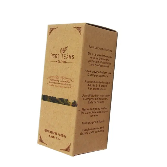 Factory custom eco-friendly natural kraft paper cosmetic packaging boxes with your own logo