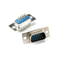 Connecteur rs-232 série DB9, mâle et femelle, plaque à souder, double rangée, 9 broches