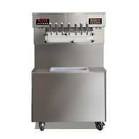 Machine à snacks sur pied en acier inoxydable, 7 saveurs, pour chocolat, yaourt glacé et crème glacée, haute productivité