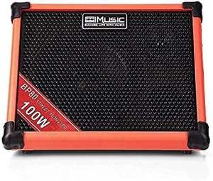 Coolmusic BP80 100W Amplificateur portable pour basson alimenté par batterie 6 entrées Égaliseur 3 bandes Alliage d'aluminium Orange - pour l'enregistrement - Product Image 2