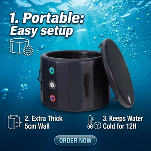 Baignoire à glace gonflable portable avec refroidisseur, <span class=keywords><strong>piscine</strong></span> de plongeon froid pour la récupération des athlètes, sauna extérieur, spa, bacs à glace en <span class=keywords><strong>PVC</strong></span> - Product Image 2