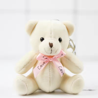Mini porte-clés ours en peluche doux et mignon de 10 cm, petite taille, animaux en peluche, jouet en peluche, porte-clés ours en peluche mignon