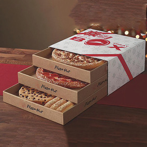 Boîte à Pizza personnalisée avec Logo, emballage alimentaire écologique, Triple boîte à friandises, blanc noir, 12 14 pouces, prix de gros - Product Image 6