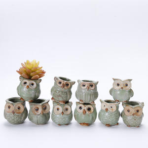 Amzaon Offre Spéciale petit Pot de fleur succulente hibou en céramique, Pot de plante de Cactus bon marché, Pot de bonsaï - Product Image 3