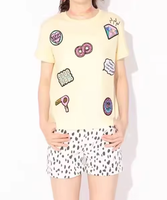 Camisetas de Algodón para Niñas, Camisetas Infantiles, Camisetas para Niños, Tops para Niñas, Moda con Parches Bordados, Venta al Por Mayor