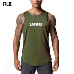 Venta al por mayor de la fábrica de verano logotipo personalizado Chaleco de los hombres de color sólido en blanco deportes gimnasio camiseta sin mangas de entrenamiento - Product Image 1