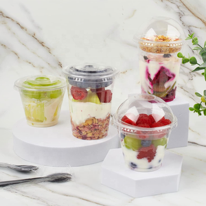 Tasse à <span class=keywords><strong>emporter</strong></span> en plastique, pour jus de café, lait, thé et boisson froide, objets transparents en animaux de compagnie avec couvercles, 100 pièces, 12 oz - Product Image 5